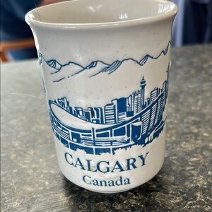 Blue and White Calgary Skyline Mug for Dining